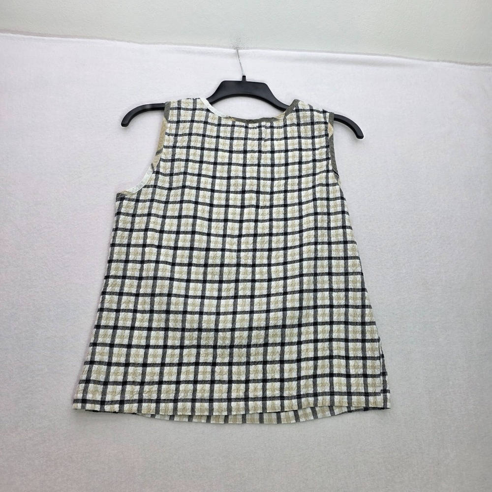 Lemon Grass Studio Tank And Button Up Top Womens 1X Black Tan Plaid - Picture 3 of 12
